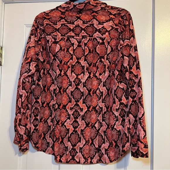 #93 MICHAEL KORS PINK/RED SNAKE REPTILE PRINT JACKET 0X - Picture 2 of 7